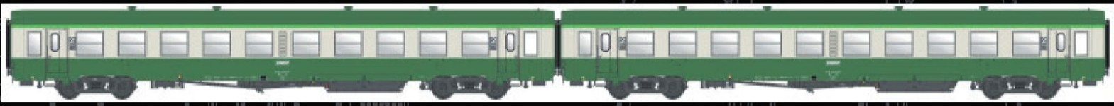 L.S. Models MW40035 - H0 - 2-tlg. Set Personenwagen U61, 2. Kl., SNCF, Ep. IV